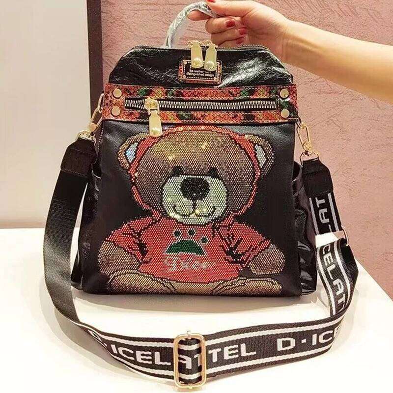Women Fashion High Quality s Large Capacity Dia Bear Pattern Ladies Brand Backpack Bags Mochila Mujer