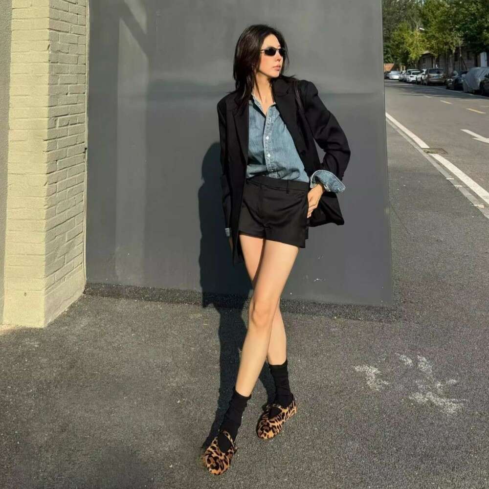 Sheepskin Version ~ 2025 New Niche Leopard Print Horsehair Strap Shallow Mouth Single Women Flat Mary Jane Shoes