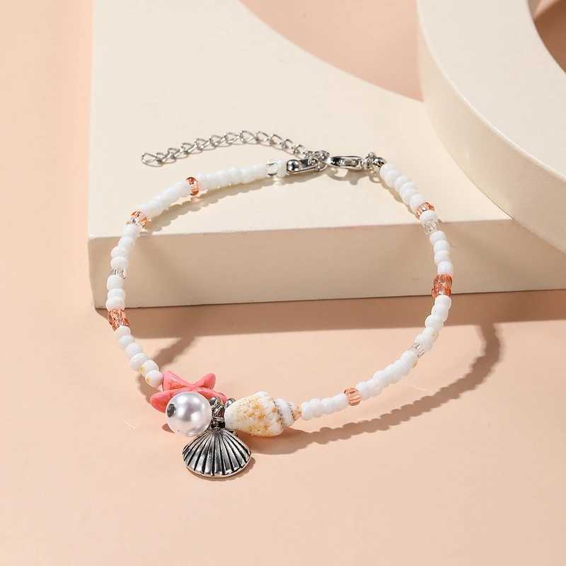 Bohemian Beach Blue Starfish Bracelet For Women Girls Summer Charm Shell Conch Beaded Adjustable Bracelet Friendship Jewelry W250526