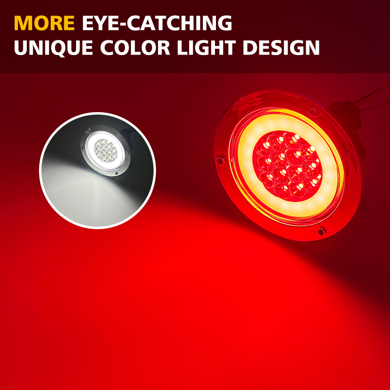 Modified light 4 inch tail light truck tail light LED truck tail light universal for all kinds of cars with waterproof socket voltage 12-24V