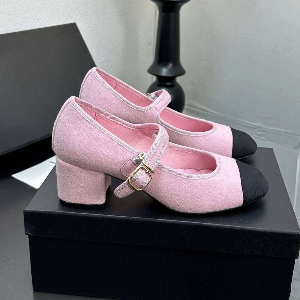 Spring Autumn Women Fashion Genuine Leather Pumps Mary Janes High Heels Round Toes Buckle Strap Party Dress Shoes Woman 41