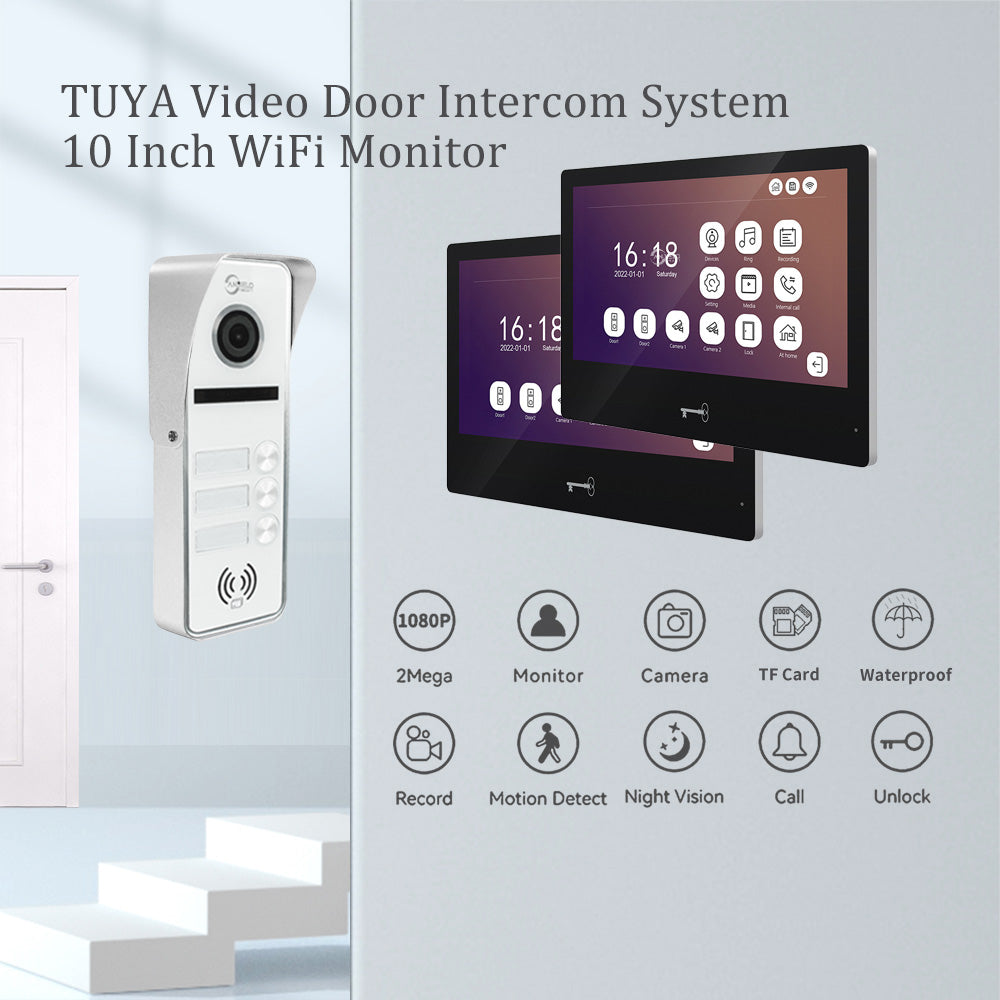 anjielo smart wireless wifi video doorbell intercom system high definition 1080p cameras with touch screen monitors for apartments