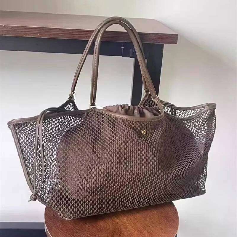 Women's Bags Designer Women Large Capacity Woven Mesh Travel Shoulder Casual Shopper Totes Beach Storage Tote Ladies Handbag Net Bag