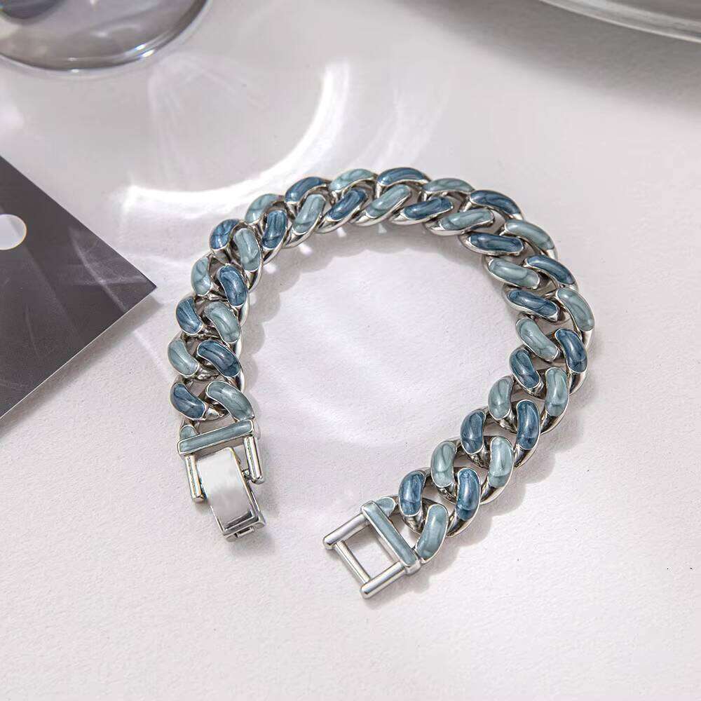 Personalized Hip Hop Fashion Jewelry for Men Women Stainless Steel Couple Bracelet Iced Out Cuban Chain
