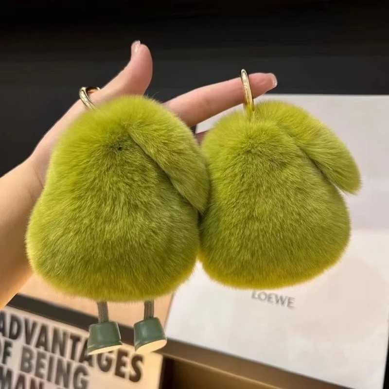 Stuffed Avocado Fruit Soft Plush Toy For Kids Teens Furry Fur Kawaii Avocado Shaped Keychain For Women Car Keys And Bag Charms W250526