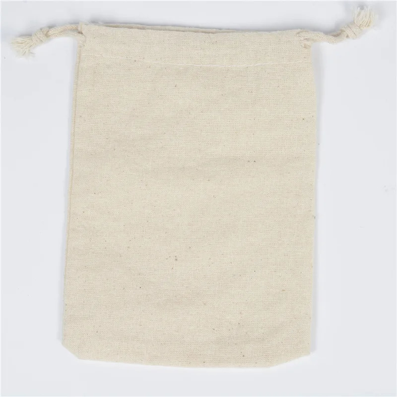 50 Pcs/Lot Cotton Drawstring Storage Bags Christms Wedding Gift DIY Plain Pouch Reusable Home Organize Dustbag 8x10 10x12 10x15 250526