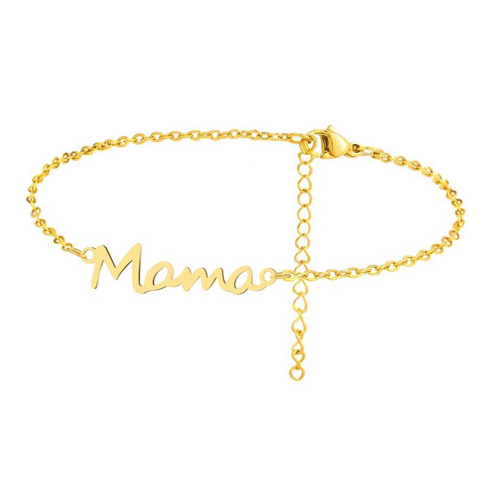 Stainless Steel Bracelets Letter Mama Pendant Chains Fashion Charms Bracelet For Women Jewelry Party Lover Mum Mothers Gifts W250526