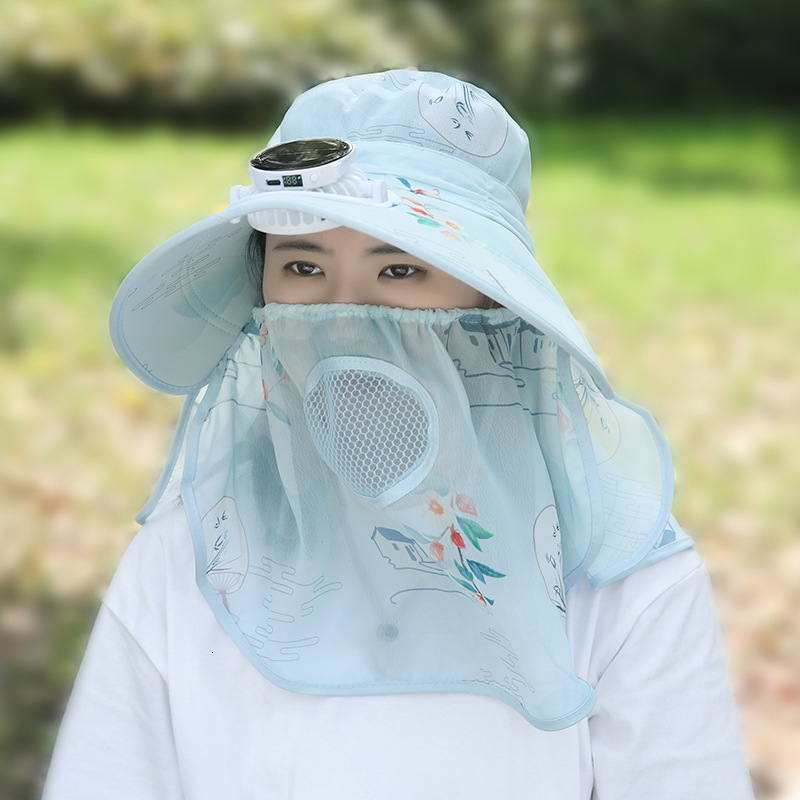 Designer's Sun Hatsummer Hot-selling Solar-powered Digital Display Charging Fan Hat For Women Outdoor Sunshade Sun Protection Hat Greenhouse Gard