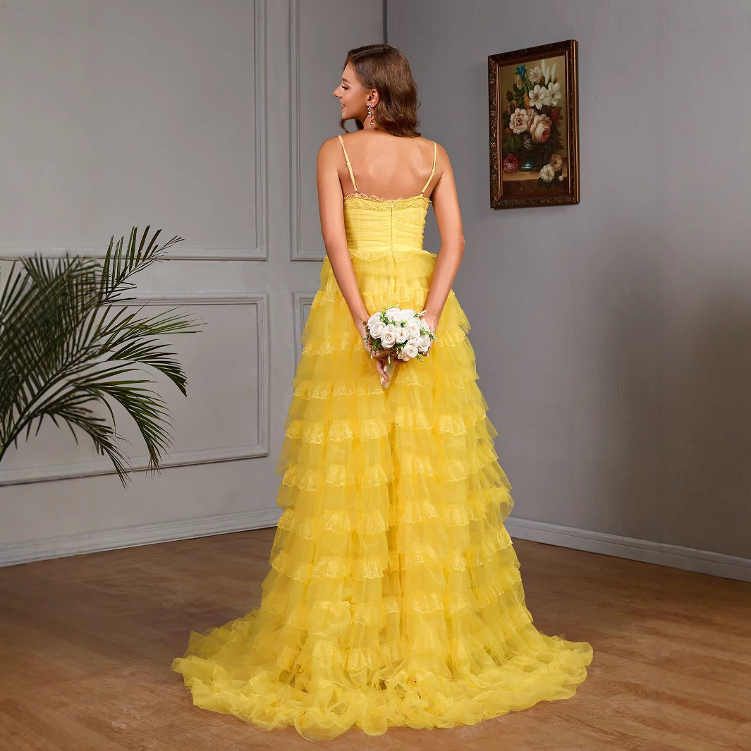 New dress long dress banquet evening dress summer lace princess dress