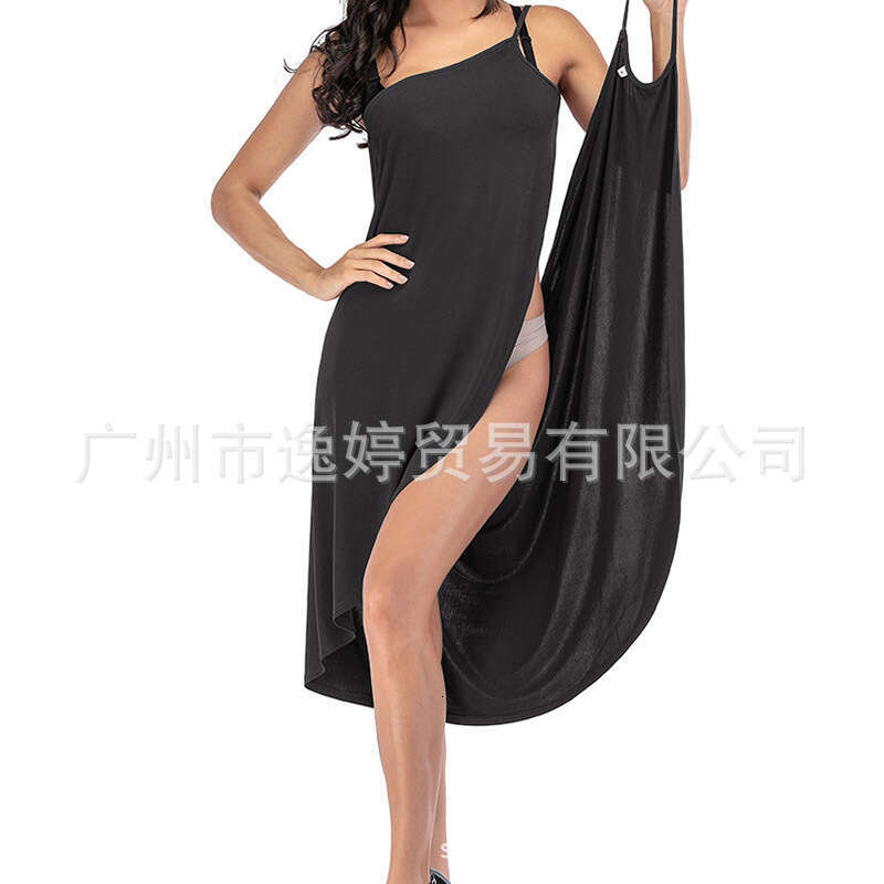 2025 Summer Patchwork Solid Color Sexy Beach Strap Dress Straight