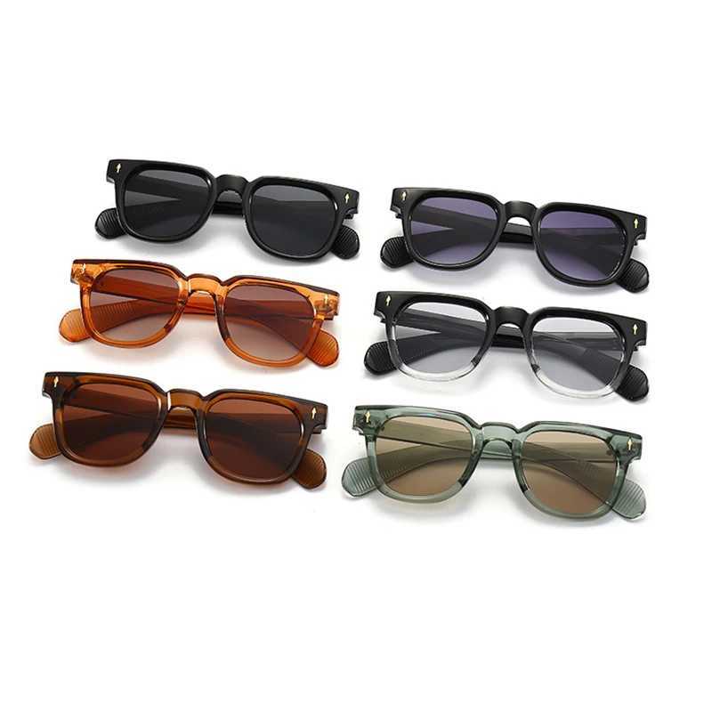 SHAUNA Retro Square Men Rivets Sunglasses Shades UV400 Fashion Women Green Sun Glasses Z250527