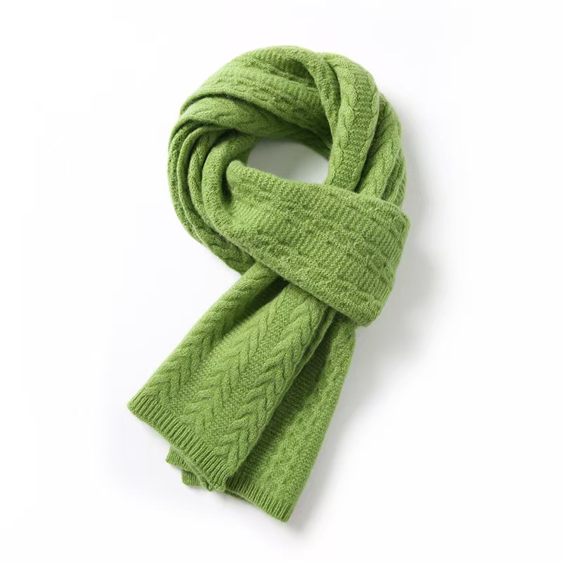 T816 cashmere 100 wool new thickened twisted solid color twisted knitted warm wool scarf neck