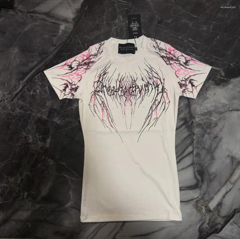 Men's T Shirts 2025 Breathedivinity Compress Shirt Red Gothic Pattern Fitness Summer Breathable Quick Dry Men Gym Sportswear Trendy Tee