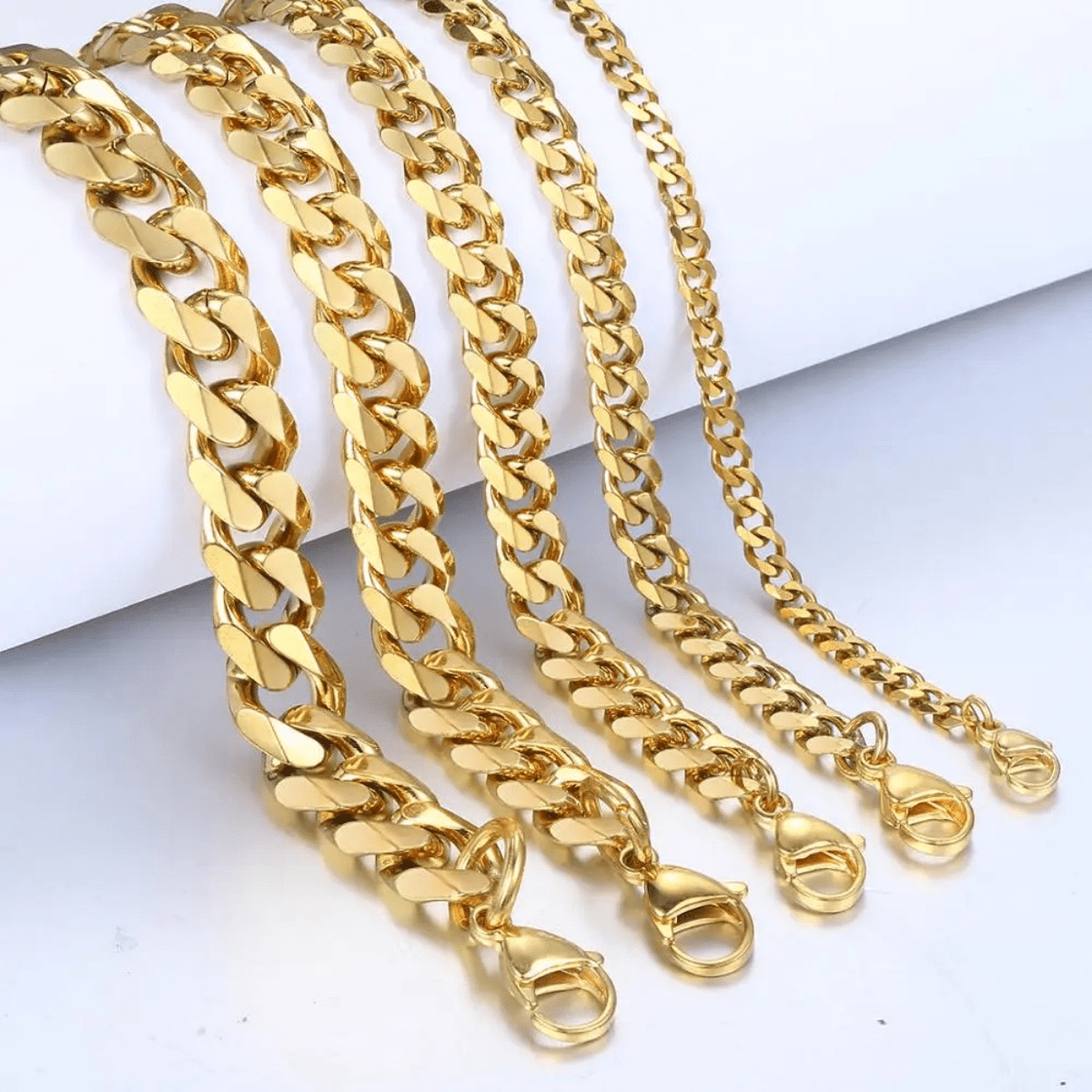 Stainless Steel Cuban Chain Bracelet For Men Women Simple 3-11mm Curb Link Bracelets