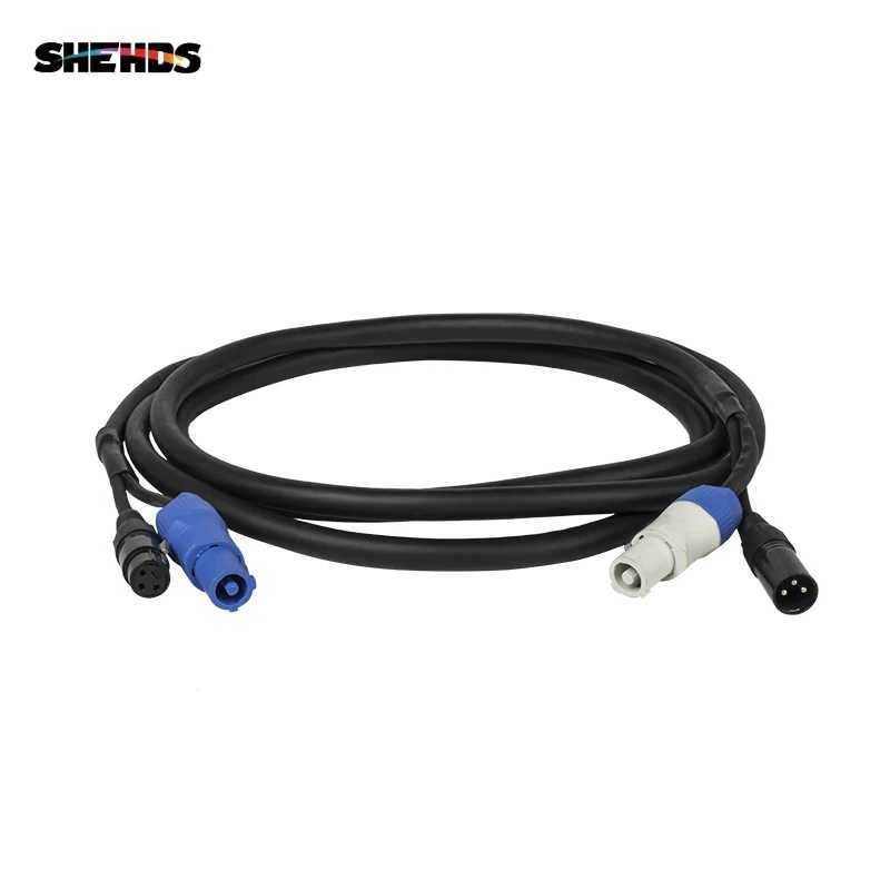 3 Meters/ 2 Meters Length Combination Powercon Plug DMX Cable Power Line Lighting Accessories For Stage Wedding DJ Disco SHEHDS XJ250527