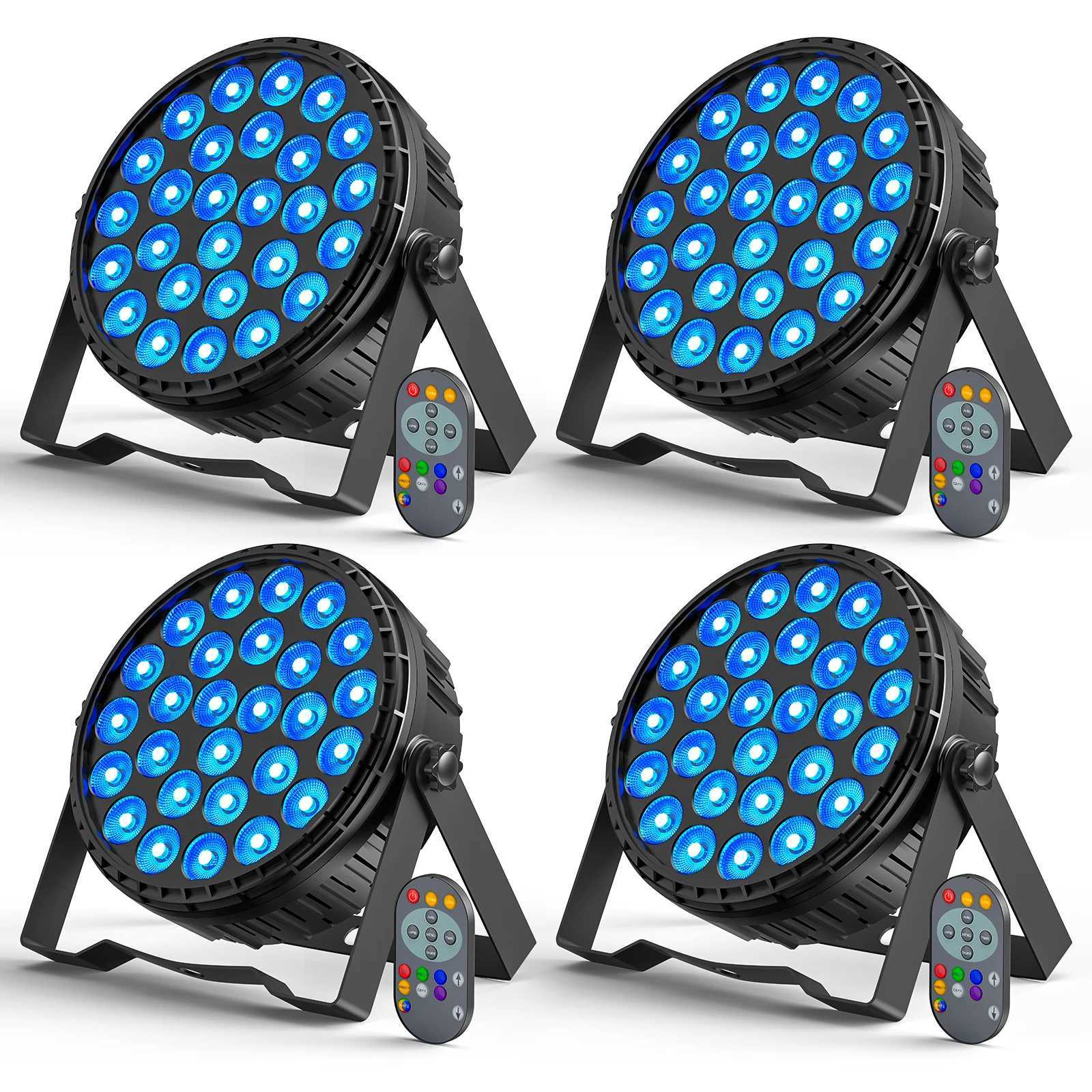 UKing 4PCS LED Flat Par Lighting 27x8W 4IN1 RGBW LED Par Light DMX512 Stage Light Effect for DJ Disco Bar Concert Christmas XJ250527