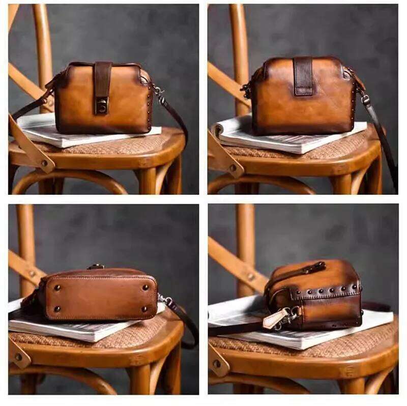 Vintage Casual Genuine Leather Women's Crossbody Outdoor Daily Travel Natural First Layer Cowhide Female Shoulder Bag