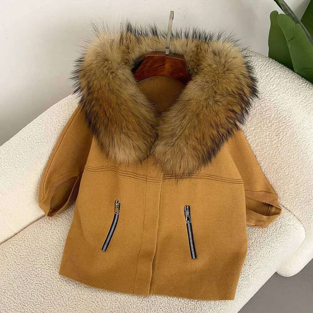 Cardigan 2025 European Fashion Knitted Sweater Real Coat Natural Fox Fur Jacket Clothes for Women Spring Autumn Outerwear