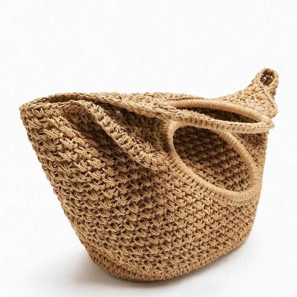Round Handle Woven Bag Summer Raffia Straw Bags Designer Handbags Handmade Large Travel Beach Bags for Women Shopper Tote Clutch W250527