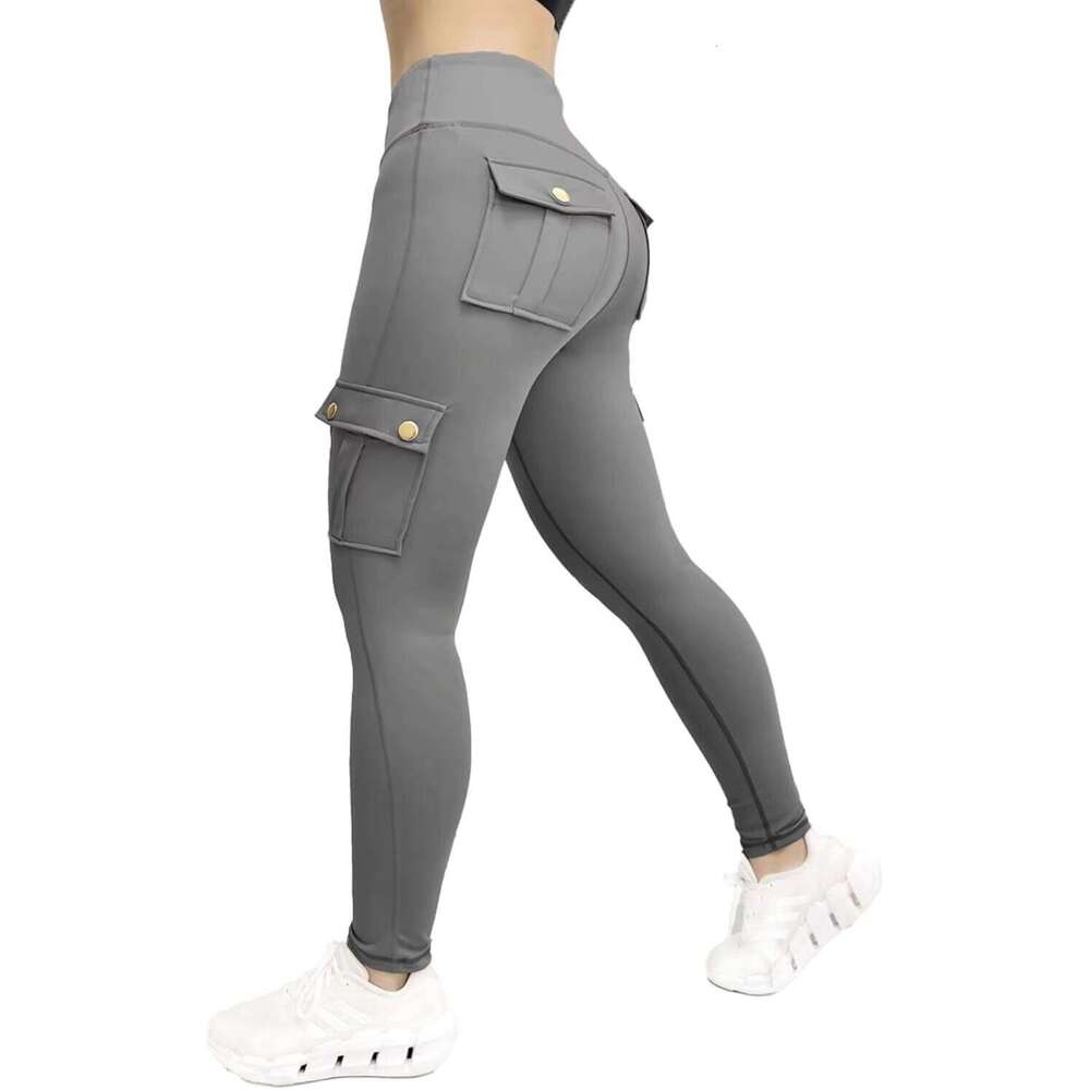 DHEssentials Women Girls Fashion Super Elastic High Waist Yoga Gym Fitness Tight Pants Workout Compression Cargo Pocket Leggings