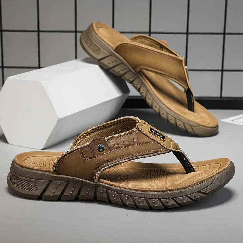 Mens Casual Slippers Summer Outdoor Open Toe Beach Shoes Soft Bottom Comfortable Vacation Indoor Sandals Fashion Non Slip Breath 250526