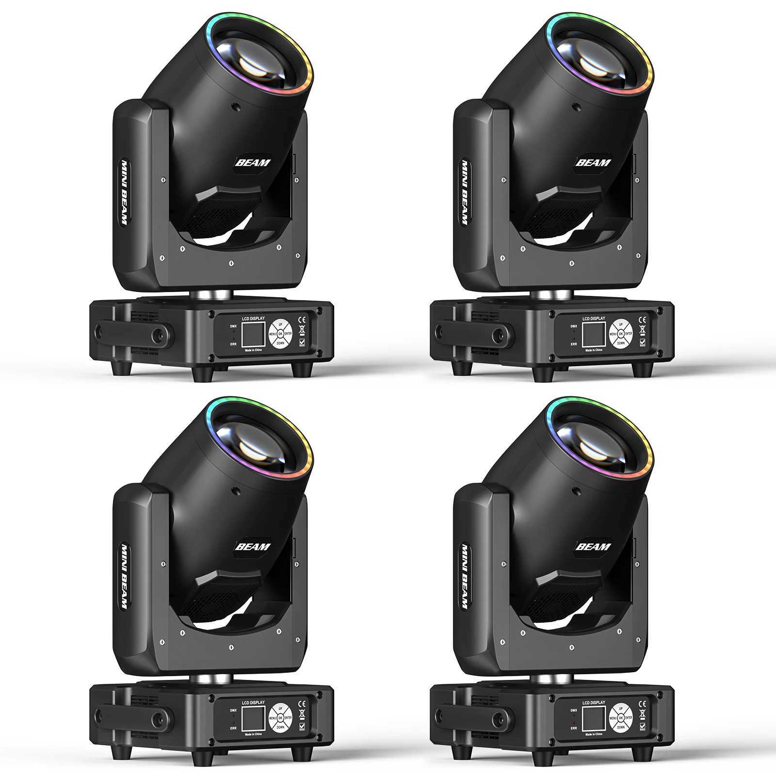 Yiflamefly 4Pcs 450W Moving Head Lights RGBW DMX512 Stage Lights DMX Sound Activated Play DJ Light For Wedding Party Music XJ250527