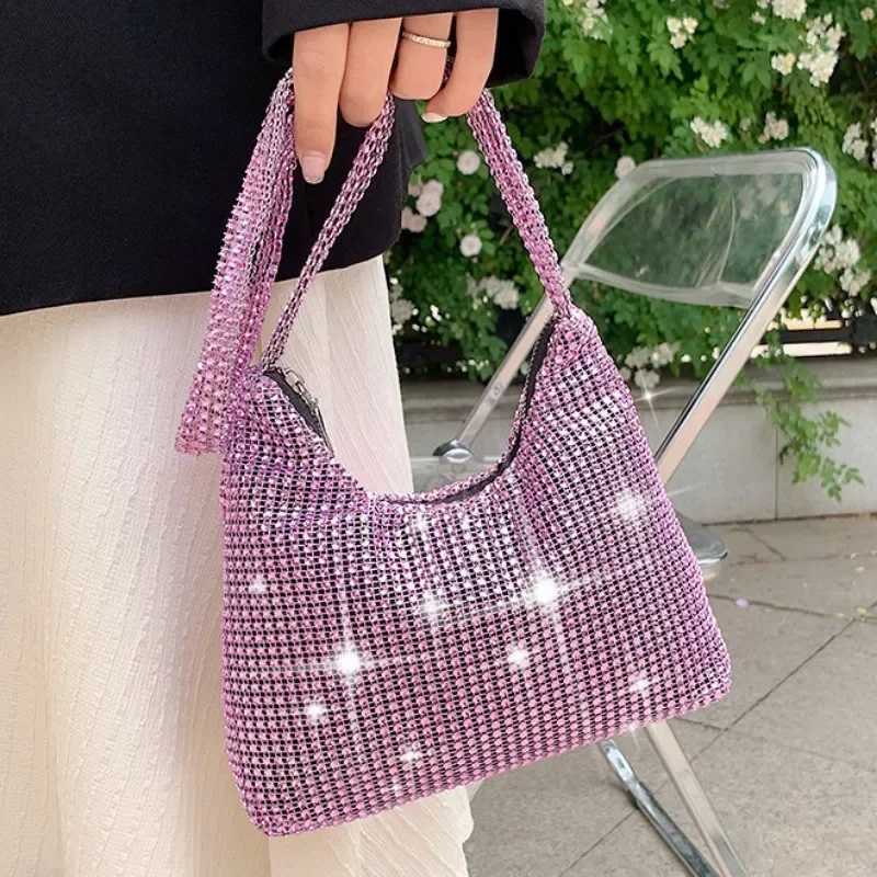 Rhinestone Fashion Shiny Handbag Sparkling Evening Clutch Tote Purse Bags Luxury Design Causal Handbag Ladies Shoulder Bag Women W250527