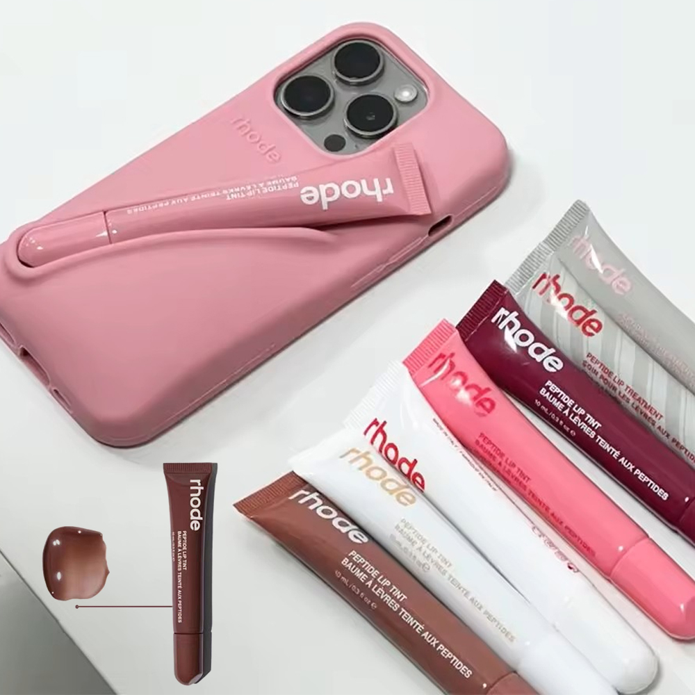 Lip Gloss Phone Case RHODE Makeup Toast INS Blush Cream Blush Stick for iPhone INS Salty Tan Raspberry Espresso Lipstick