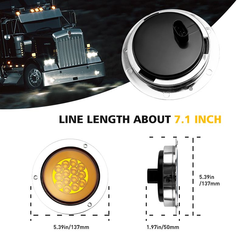 Modified light 4 inch tail light truck tail light LED truck tail light universal for all kinds of cars with waterproof socket voltage 12-24V