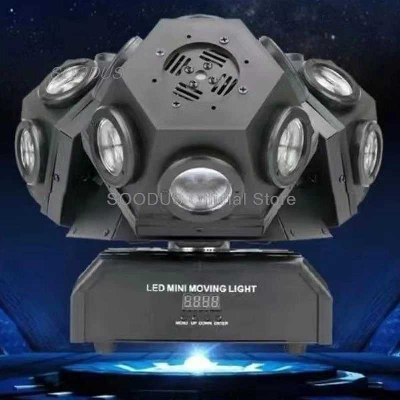 3 Head Beam Moving Head Light 18 LED Beads Rotating Stage Light Auto DMX512 Control Sound Activated Strobe Effect Stage LightingXJ250527