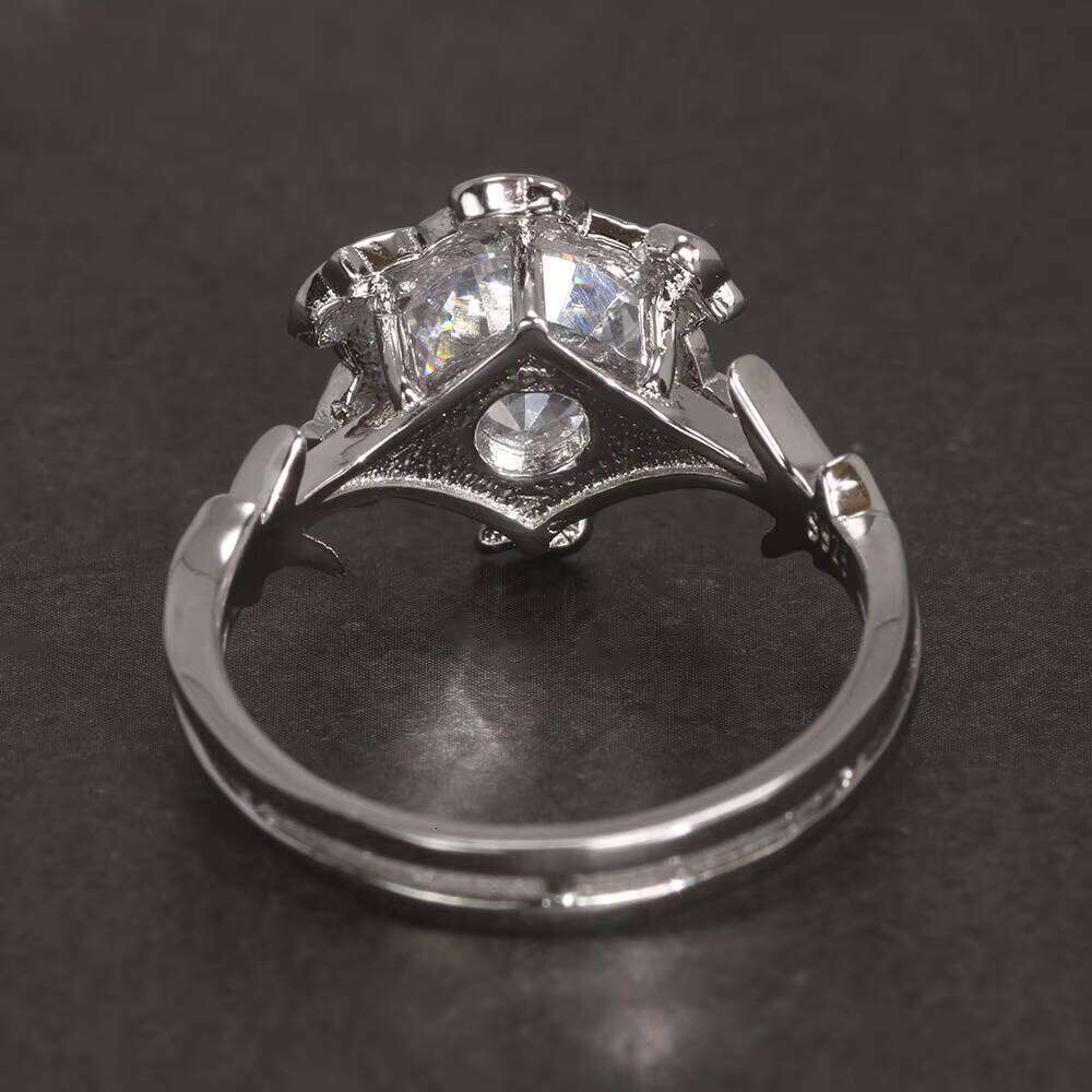 Genuine Sterling Sier Ladies the Galadriel Nenya Zircon Ennagement Wedding Band Ring