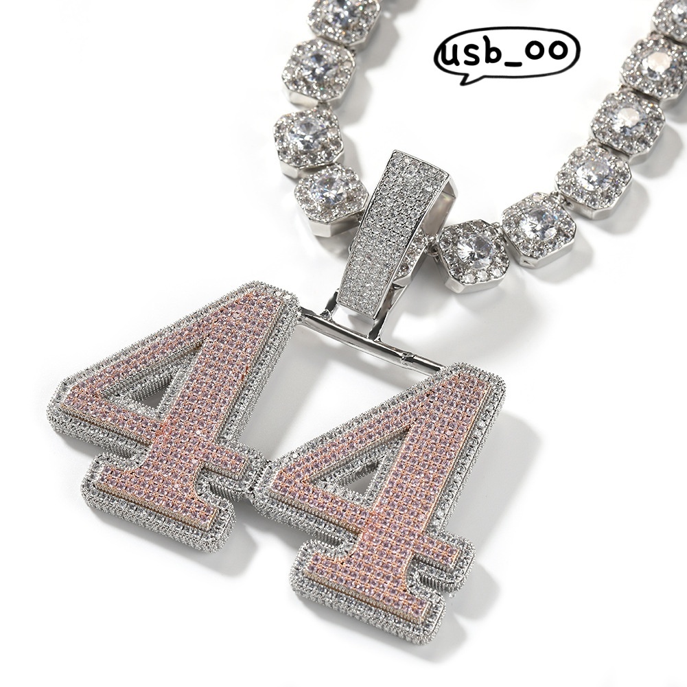 Hip Hop Quality Custom Number Styles Pendant Silver 925 Moissanite Pendant Necklace For Men Hip Hop Jewelry Gifts