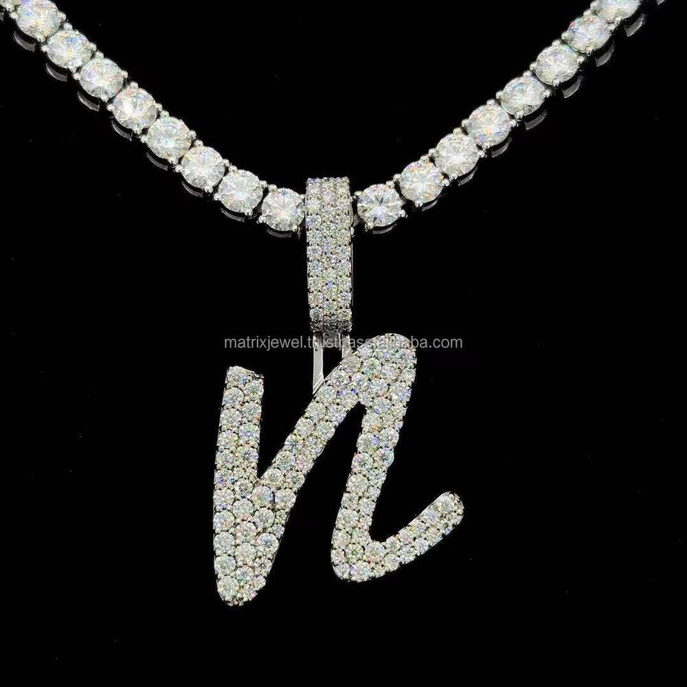 Single Letter Pendant VVS moissanite Studded dia premium quality Moissanite Dias elegant pendant