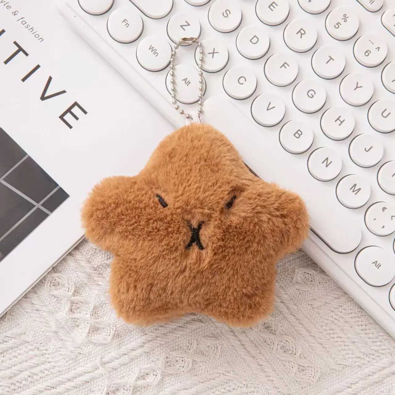 Cartoon Squeeze Capybara Plush Keychain Kawaii Plush Stuffed Soft Siamese Cat Keyring Toys Keyring Squeak Capybara Doll Kids W250526