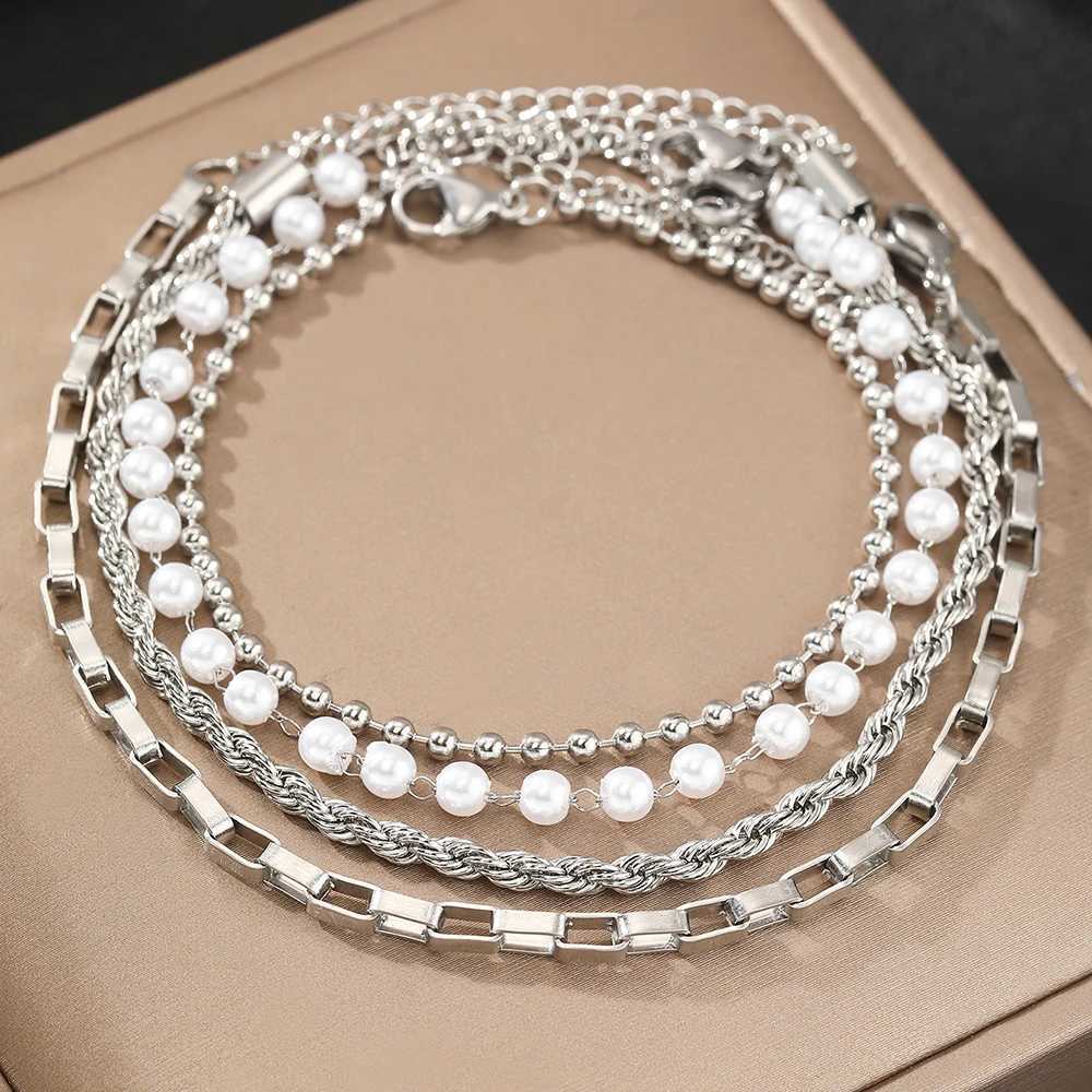 Stainless Steel Jewelry Set New Design Multi Style Pearl Twist Bracelets Jewelry Set For Women Jewelry Party Gifts Daily Wear W250526