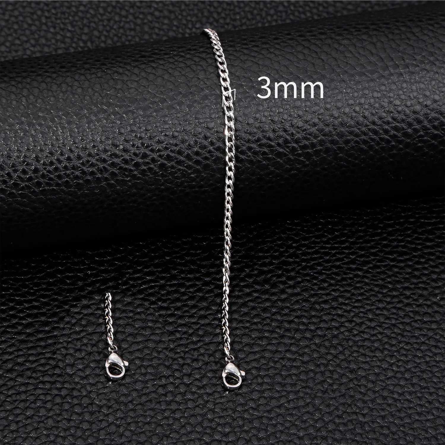 3mm Stainless Steel Cuban Chain Bracelet Men Gold Color Titanium Steel Bracelet Fashion Jewelry Trendy Bracelet For Women W250526