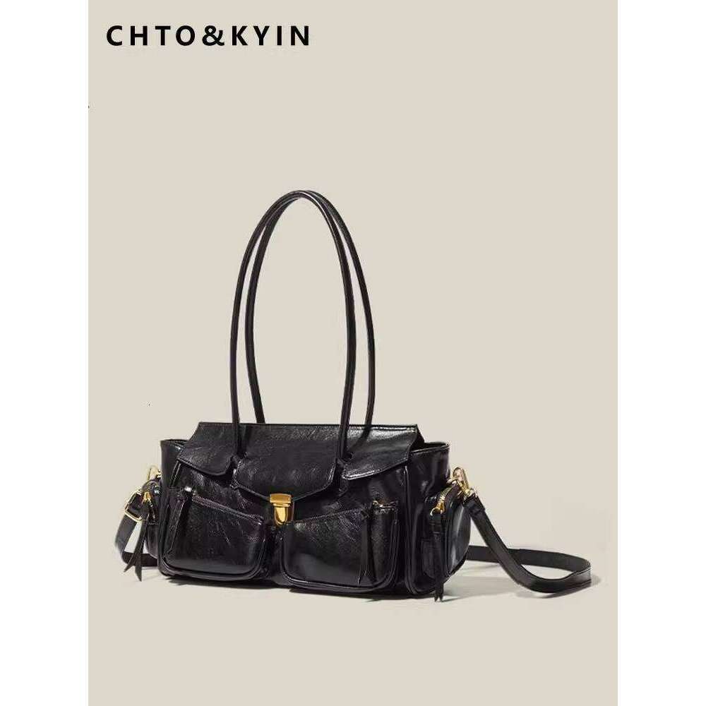 Women s Sweet Cool Style Motorcycle High end Large Capacity Commuter Shoulder Underarm Crossbody Bag