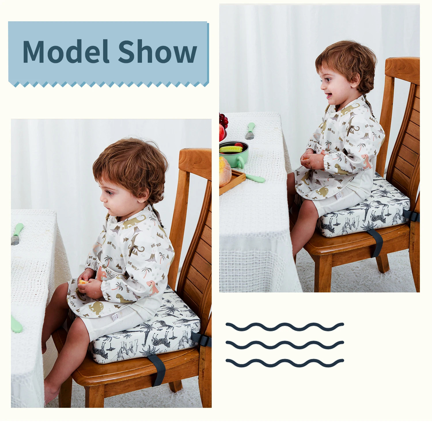 INSULAR Adjustable Cushion Children Seating Washer Kids Booster Seats Baby Dining Heightening Insole Removable Safety Cushions 250527