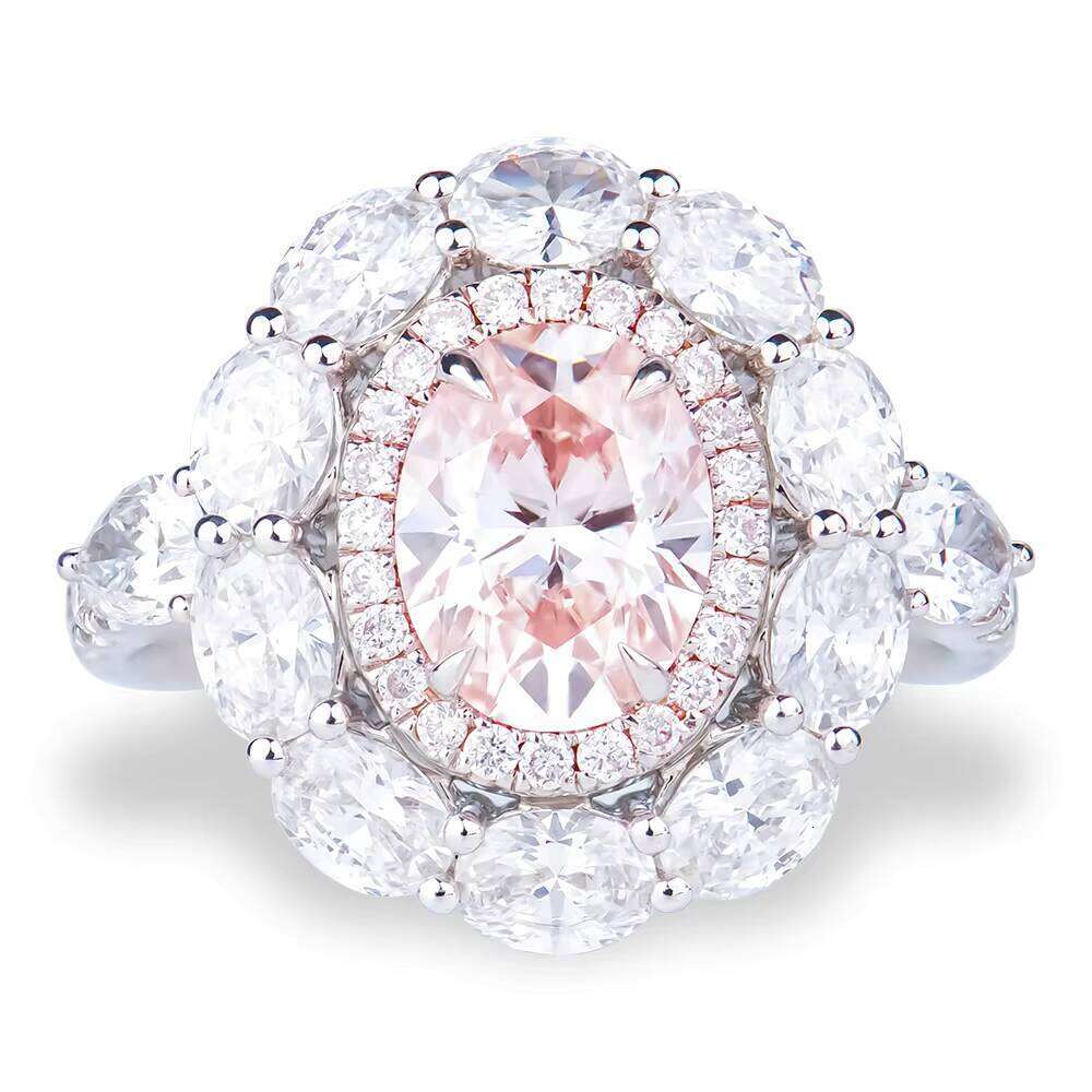 Luxurious Women's Platinum Ring IGI GIA Certified Fashion Oval Engagement Wedding VVS HPHT CVD Lab Created Growth