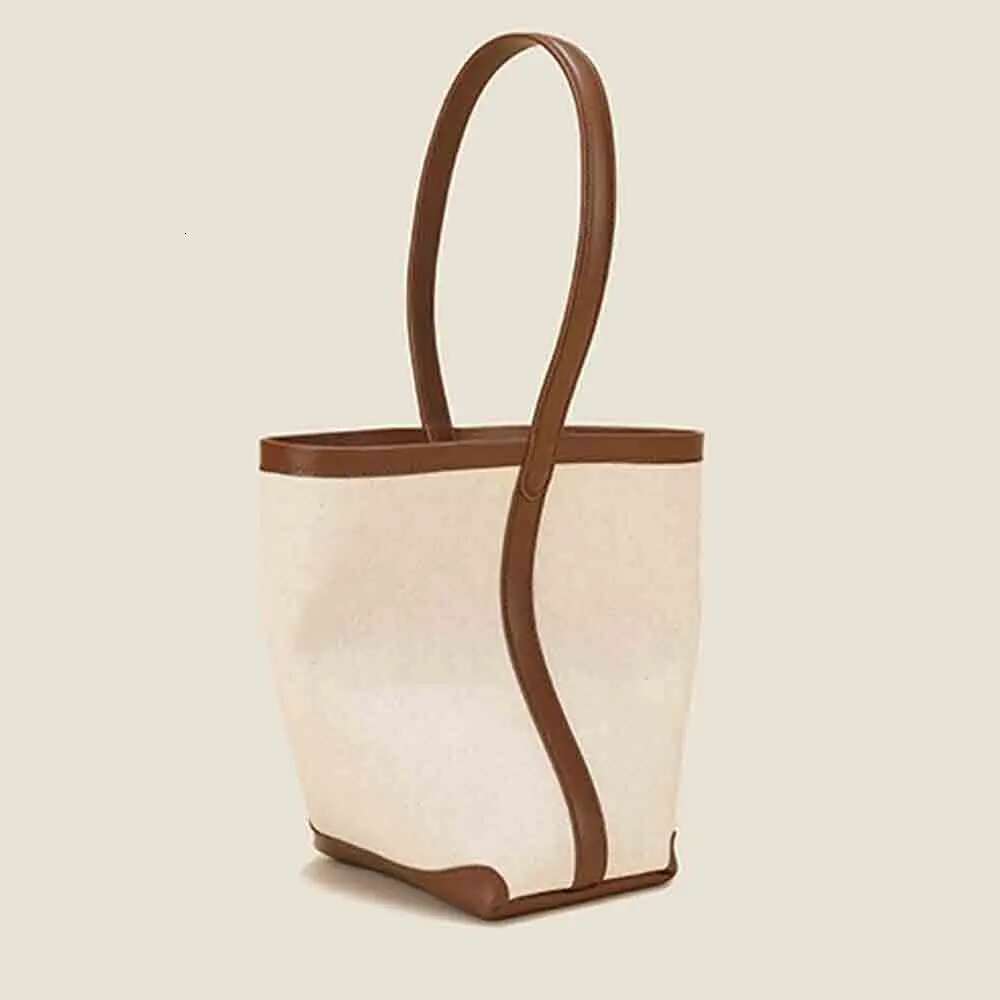 MS New 2023 Women Handbag Designer Bags Canvas Large Capacity Bucket Bag Fashion American Style Leather Casual Tote Lady