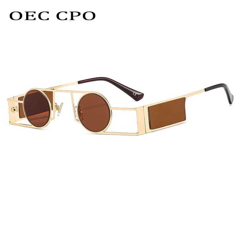 OEC CPO Punk Men Round Sunglasses Vintage Women Retro Round Sun Glasses Female Unique Metal Steampunk Eyewear UV400 oculos Z250527