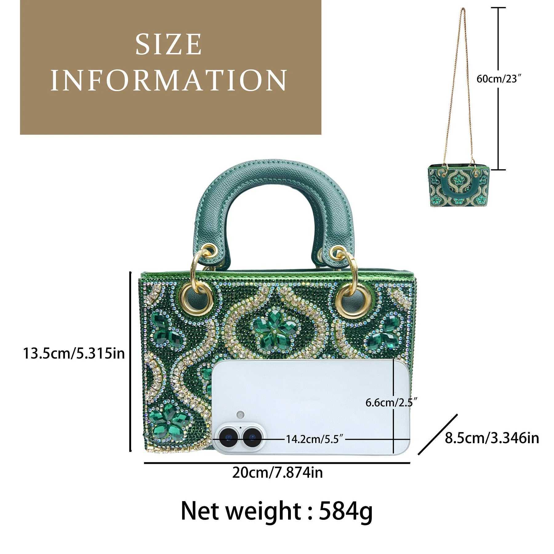 Vintage Designer Shoulder Bag Crystal Evening Clutch Womens Crossbody Purse Luxury Rhinestone Handbag for Wedding/Prom Party W250527