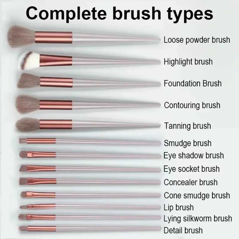 13Pcs Professional Makeup Brushes Set Soft Fluffy for Foundation Blush Powder Eyeshadow Kabuki Blending Makeup Brush Beauty Tool z250527BBOD