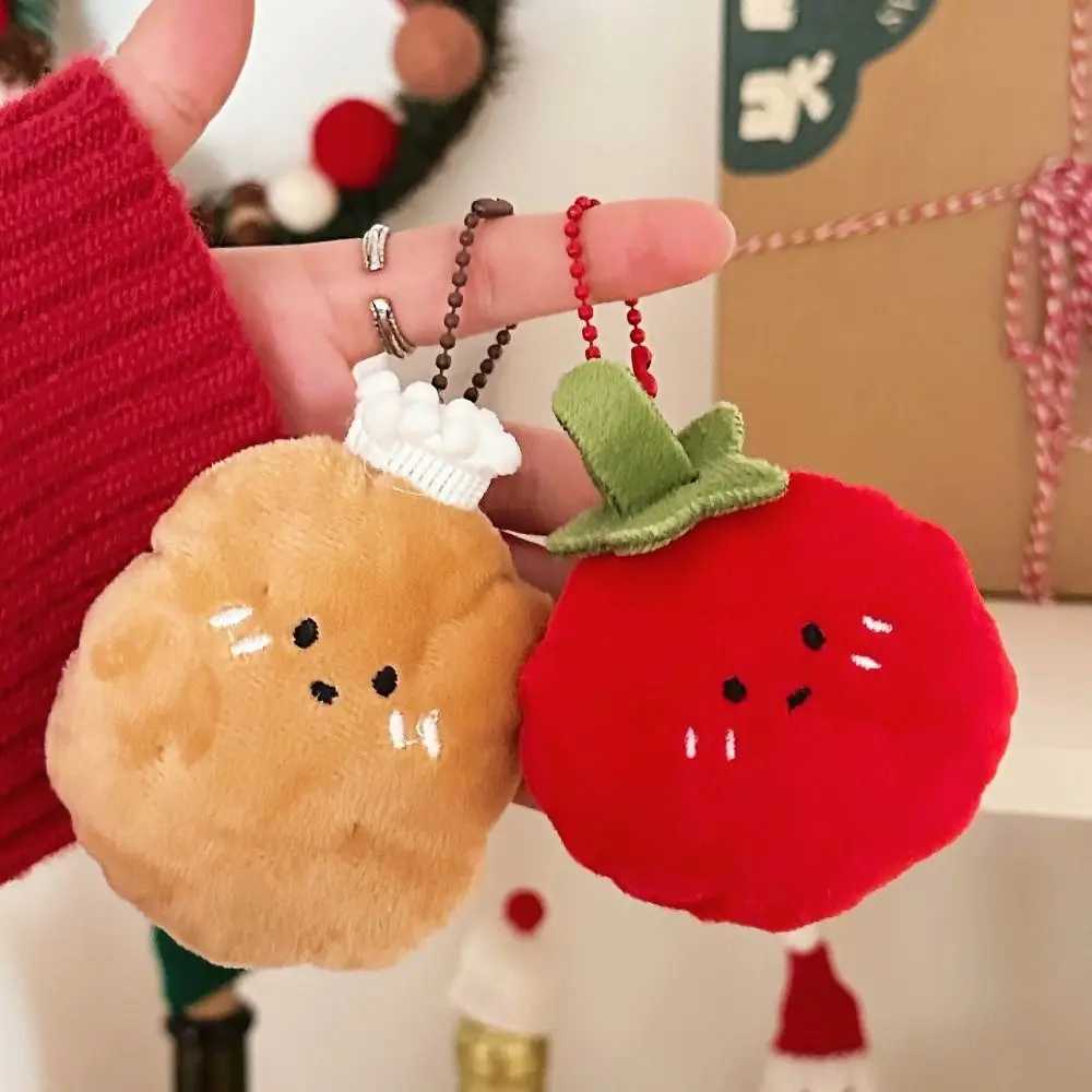 Creative Cartoon Food Plush Keychain Potato Croissant Tomato Plush Key Chain Plush Stuffed Toys Bag Pendant Hanging Accessory W250526