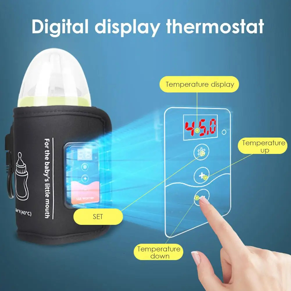 Smart USB Baby Bottle Warmer Bag Milk Water Nursing Heater LCD Display Travel Portable Heating Keeper 250527