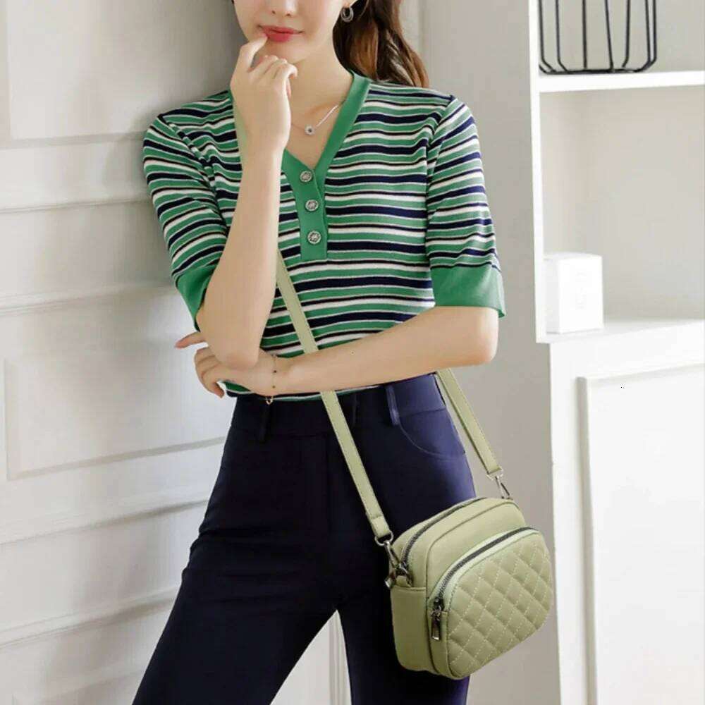 Dia Lattice Women's Shoulder Leather Female Crossbody Bags Handbags Organizer And Purses Shopping Cell Phone Bag