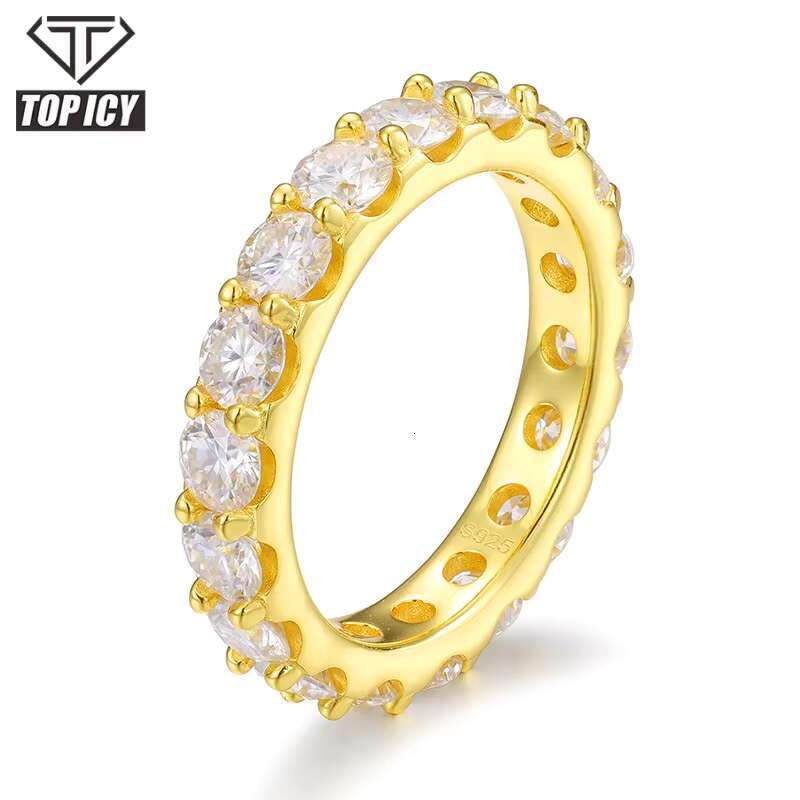 Top Icy Jewelry 4.0mm 5.5g Moissanite Diamond Ring S925 Silver Moissanite Engagement Ring for Women