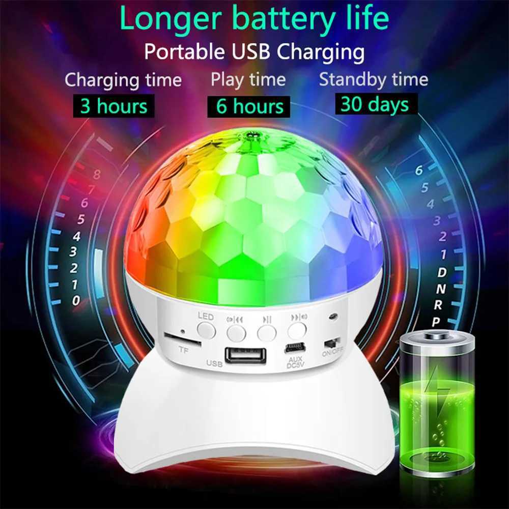 USB Charging Bluetooth Music Light Disco Rotating Stage Light LED RGB Disco Ball Light Party Wedding Atmosphere Light Christmas XJ250527