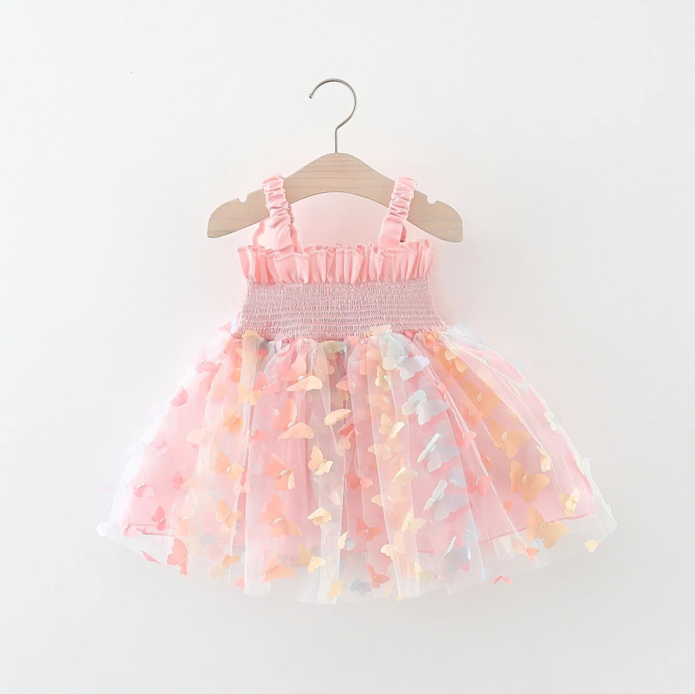Baby Girl Party Princess Dress Summer Toddler 3d Fairy Butterfly Wings Hanging Strap Mesh Cute Fashion 250527