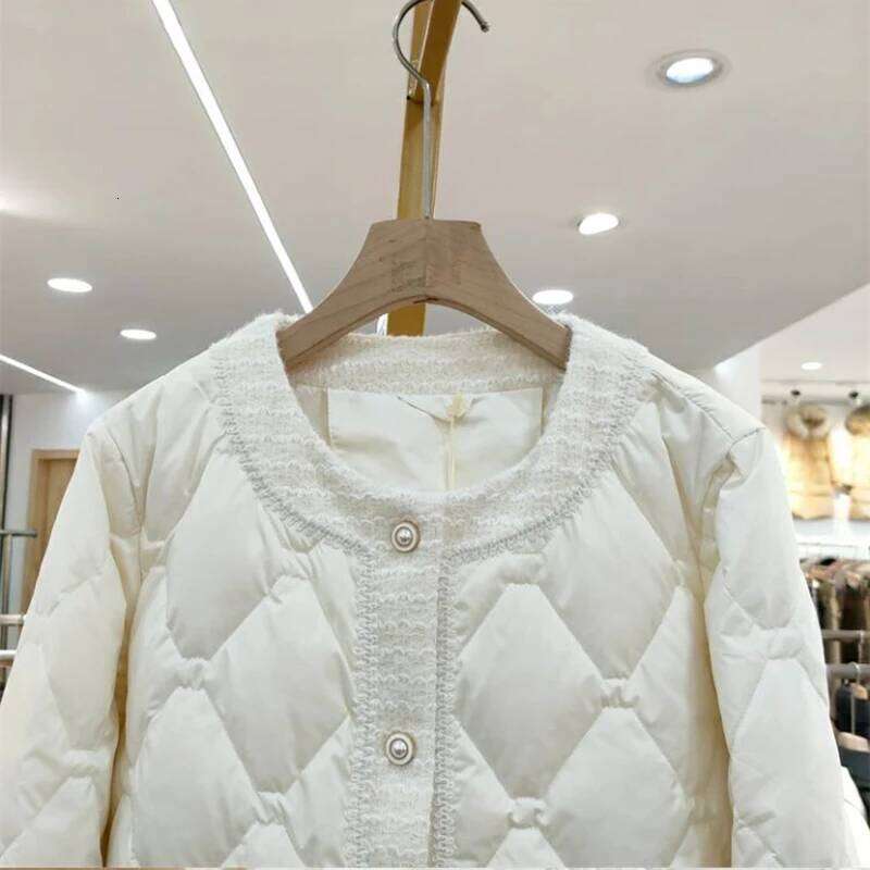 Autumn Winter Small Fragrant Jacket For Women Korean Vintage O-Neck Coats Elegant Fashion Outerwears